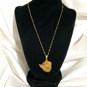ZIMBABWE MAP PENDANT 18k Gold Plated